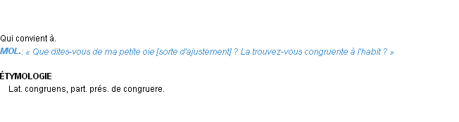 Définition congruent Emile Littré