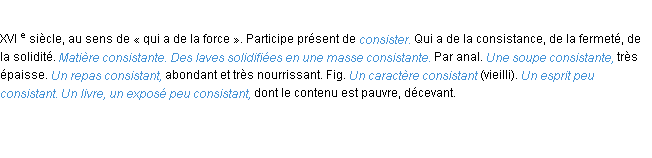 Définition consistant ACAD 1986