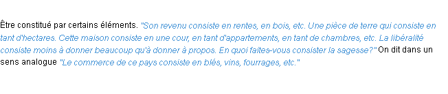 Définition consister ACAD 1932
