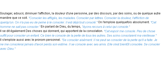 Définition consoler ACAD 1835