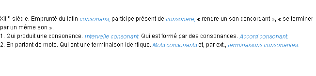 Définition consonant ACAD 1986