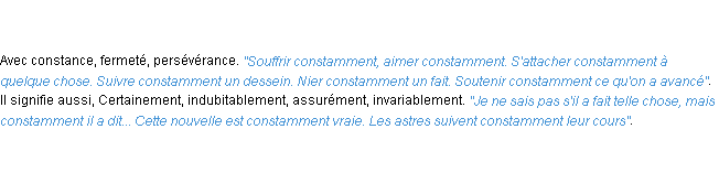 Définition constamment ACAD 1798