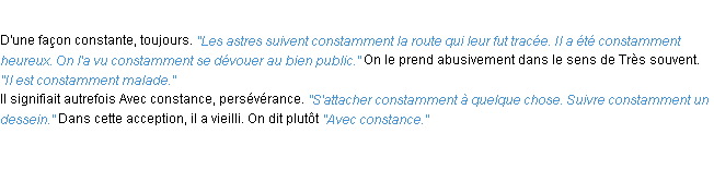 Définition constamment ACAD 1932