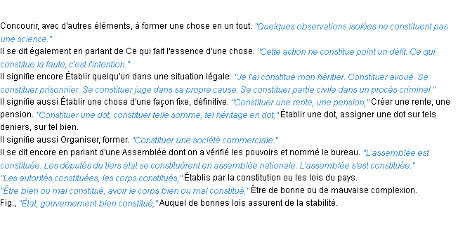 Définition constituer ACAD 1932