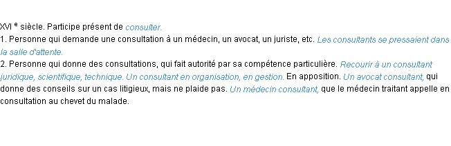 Définition consultant ACAD 1986