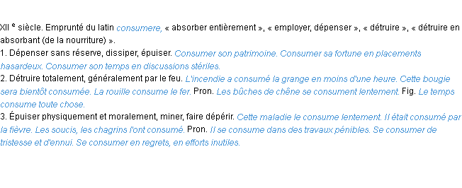 Définition consumer ACAD 1986