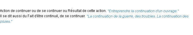 Définition continuation ACAD 1932