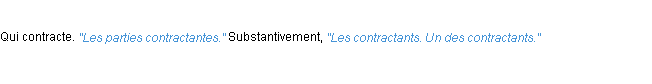 Définition contractant ACAD 1932