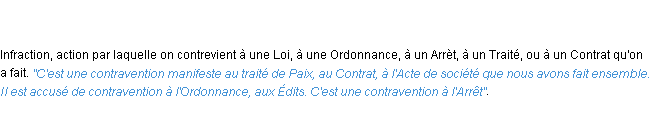 Définition contravention ACAD 1798