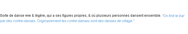 Définition contre-danse ACAD 1762