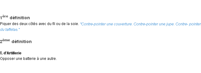 Définition contre-pointer ACAD 1932