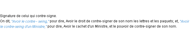 Définition contre-seing ACAD 1798