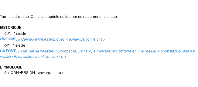 Définition conversif Emile Littré