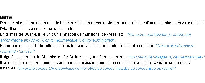 Définition convoi ACAD 1932