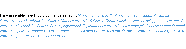 Définition convoquer ACAD 1835