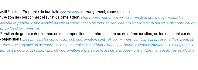 Définition coordination ACAD 1986