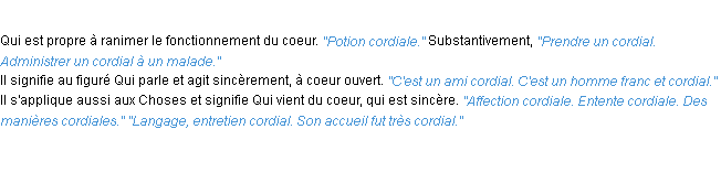 Définition cordial ACAD 1932