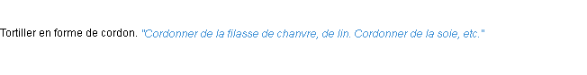 Définition cordonner ACAD 1932