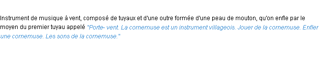 Définition cornemuse ACAD 1932