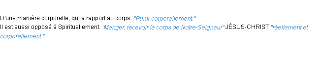 Définition corporellement ACAD 1932
