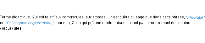 Définition corpusculaire ACAD 1798
