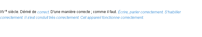 Définition correctement ACAD 1986