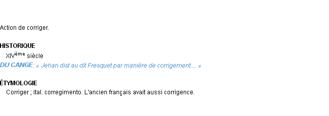 Définition corrigement Emile Littré