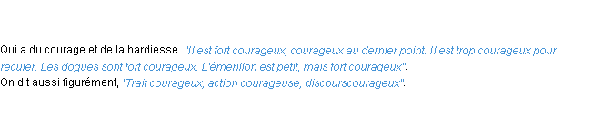 Définition courageux ACAD 1798