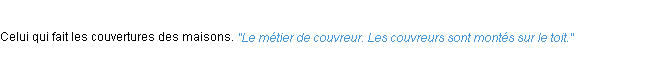 Définition couvreur ACAD 1932