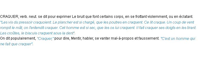 Définition craquer ACAD 1798