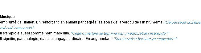 Définition crescendo ACAD 1932