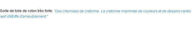 Définition cretonne ACAD 1932