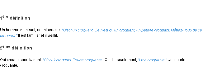 Définition croquant ACAD 1835