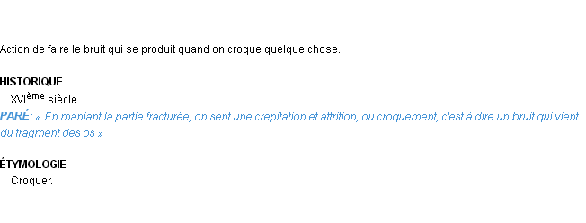 Définition croquement Emile Littré