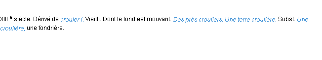 Définition croulier ACAD 1986