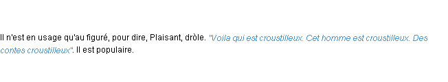 Définition croustilleux ACAD 1798