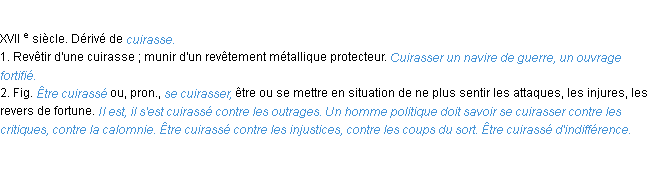 Définition cuirasser ACAD 1986