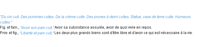 Définition cuit ACAD 1835