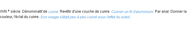 Définition cuivrer ACAD 1986