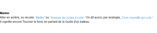 Définition culer ACAD 1932