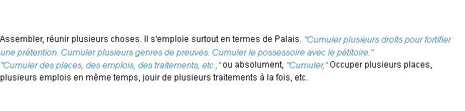 Définition cumuler ACAD 1835
