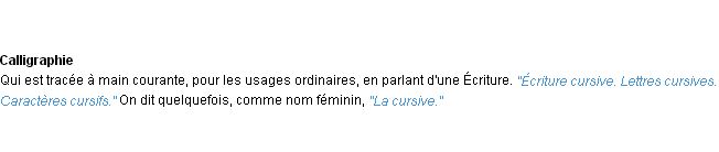 Définition cursif ACAD 1932