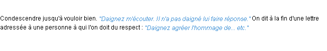 Définition daigner ACAD 1932