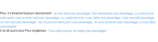 Définition davantage ACAD 1835