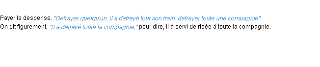 Définition defrayer ACAD 1694