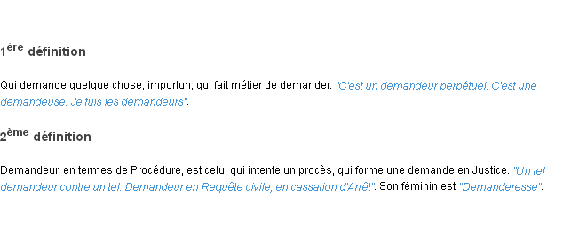 Définition demandeur ACAD 1798