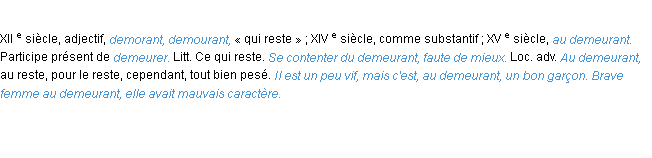 Définition demeurant ACAD 1986