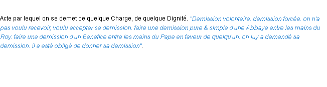 Définition demission ACAD 1694