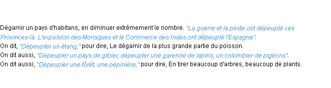 Définition depeupler ACAD 1798