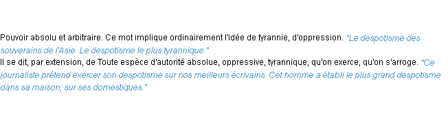 Définition despotisme ACAD 1835